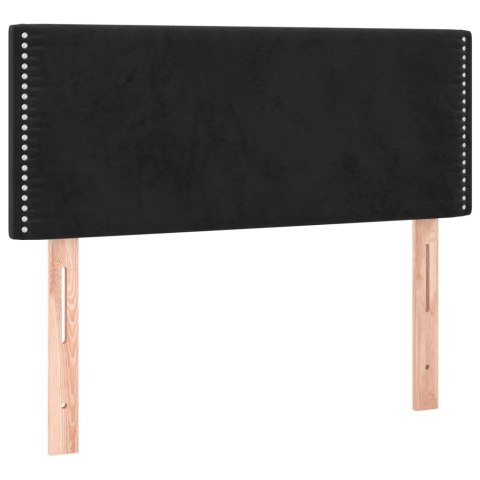 Łóżko kontynentalne z materacem, czarne, aksamit 90x200 cm
