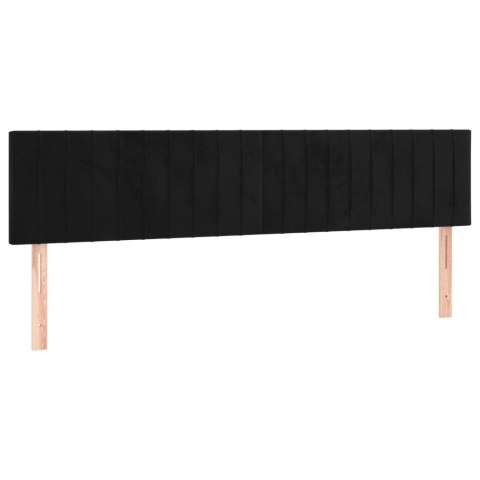 Łóżko kontynentalne z materacem, czarne, 180x200 cm, aksamit