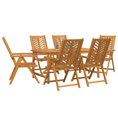 Zestaw do jadalni w ogrodzie 7 pcs Brązowy Lite Drewno Akacji