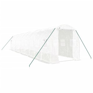 Szklarnia ze stalową ramą, biała, 20 m², 10x2x2 m