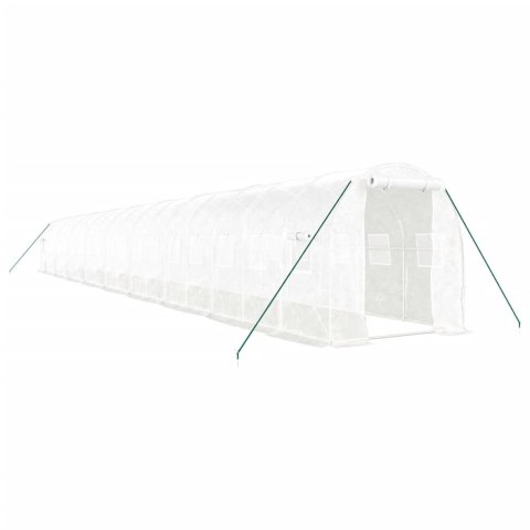 Szklarnia ze stalową ramą, biała, 36 m², 18x2x2 m