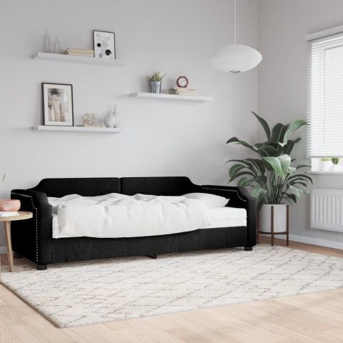 Sofa z materacem, czarna, 90x190 cm, tkanina