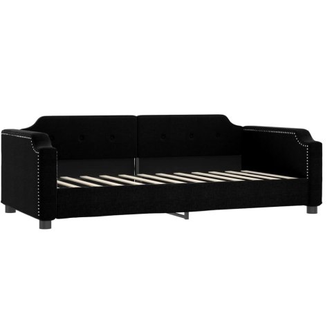 Sofa z materacem, czarna, 90x190 cm, tkanina