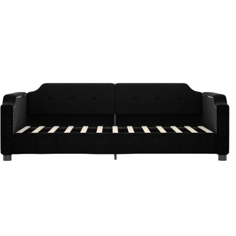 Sofa z materacem, czarna, 90x190 cm, tkanina