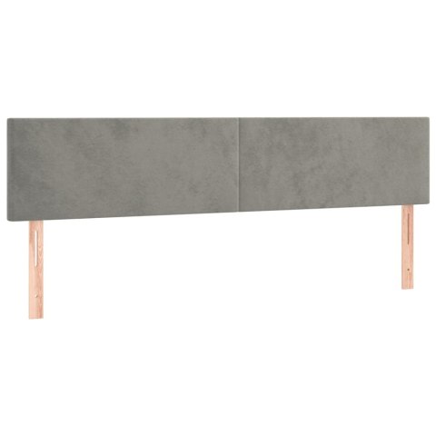 Łóżko kontynentalne z materacem i LED, jasnoszare, 120x190 cm