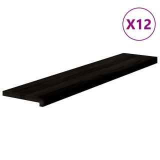 Stopnie schodowe 12 szt. brązowe 120x30x2 cm lite drewno dębowe
