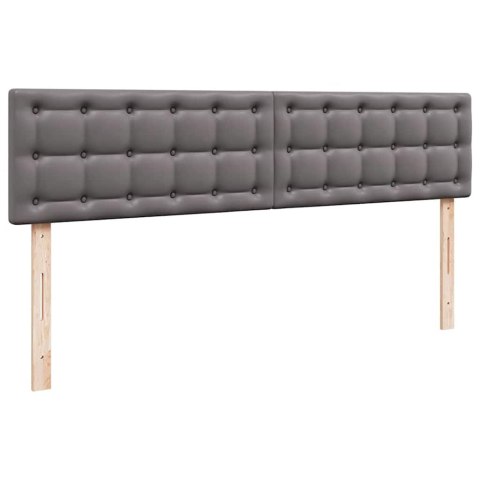 Łóżko otomana z materacami i LED, szara, 180x200cm, ekoskóra