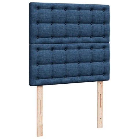 Otomana Łóżko z Materacem i LED Niebieski 100x200 cm Tkanina
