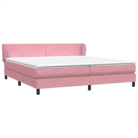 Łóżko typu Box Spring z materacami Różowy 180x210 cm Aksamit