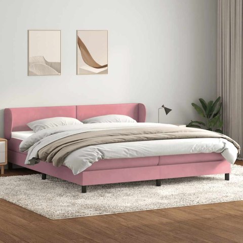 Łóżko typu Box Spring z materacami Różowy 180x210 cm Aksamit