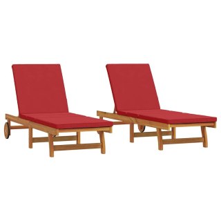 Leżak 2-osoba 3 pcs Brązowy Lite Drewno Akacji