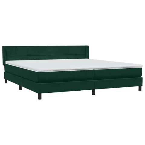 Łóżko typu Box Spring z materacem Ciemnozielone 180x220 cm