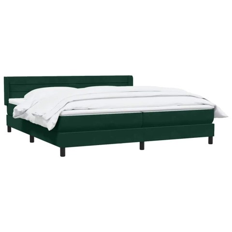 Łóżko typu Box Spring z materacem Ciemnozielone 180x220 cm