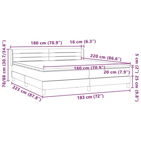 Łóżko typu Box Spring z materacem Ciemnozielone 180x220 cm