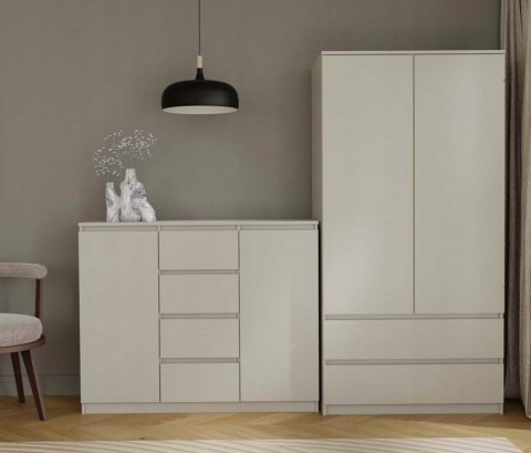 KOMODA 2 DRZWI 4 SZUFLADY KASZMIR KOMPLET