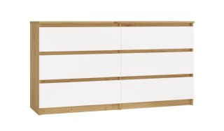M6 MALWA KOMODA 140 CM 6 SZUFLAD ART/BIEL KOMPLET