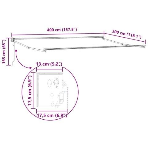 Markiza zwijana Pomarańczowy i brązowy 400 × 300 cm