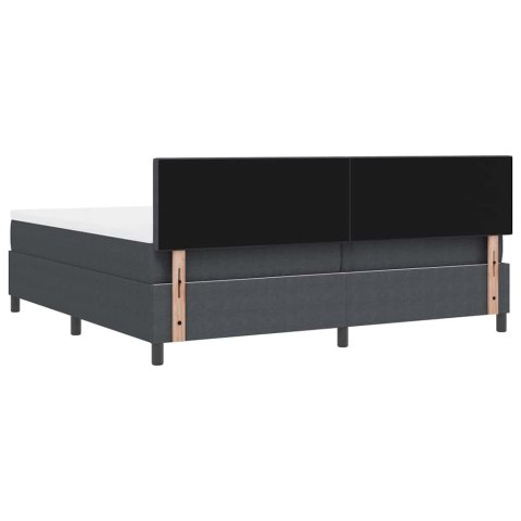 Łóżko sprężynowe Z zagłówkiem Ciemnoszary i biały 200 x 200 cm