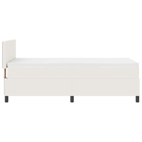 Łóżko z sprężyną LED Z zagłówkiem Kremowy i Biały 100 x 200 cm
