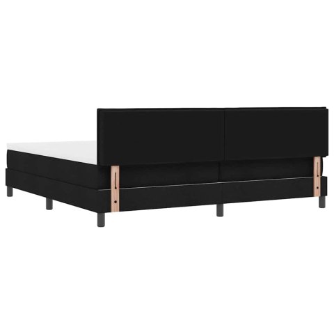Łóżko sprężynowe z materacem Czarny 200 x 200 cm tkanina