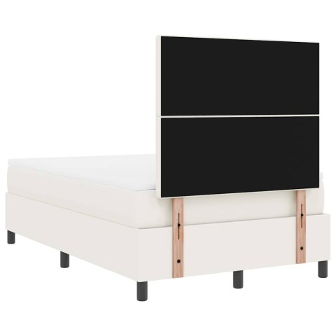 Łóżko z sprężyną LED Z zagłówkiem Kremowy i Biały 120 x 190 cm
