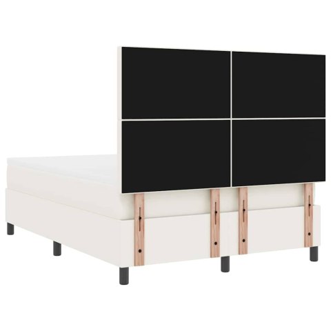 Łóżko z sprężyną LED Z zagłówkiem Kremowy i Biały 140 x 190 cm