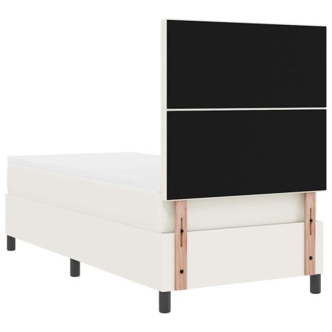 Łóżko z sprężyną LED Z zagłówkiem Kremowy i Biały 90 x 200 cm