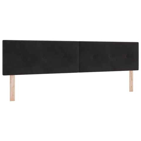 Łóżko sprężynowe z materacem Czarny 200 x 200 cm Aksamit