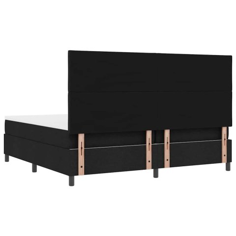 Łóżko sprężynowe z materacem Czarny 200 x 200 cm tkanina