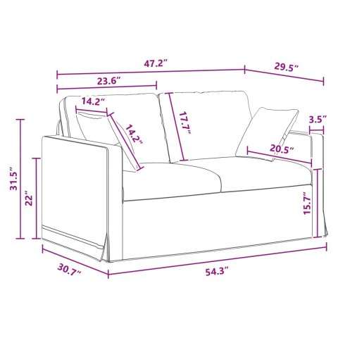 Sofa 2 pcs Ciemnoszary