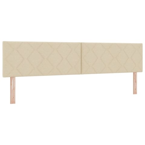 Łóżko sprężynowe z materacem Kremowy 200 x 200 cm tkanina