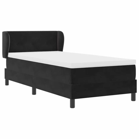 Łóżko sprężynowe z materacem Czarny 90 x 190 cm Aksamit