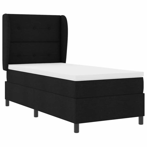 Łóżko sprężynowe z materacem Czarny 80 x 200 cm tkanina