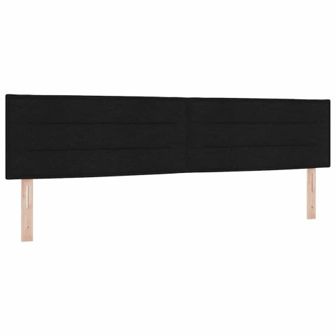 Łóżko sprężynowe z materacem Czarny 200 x 200 cm Poliester