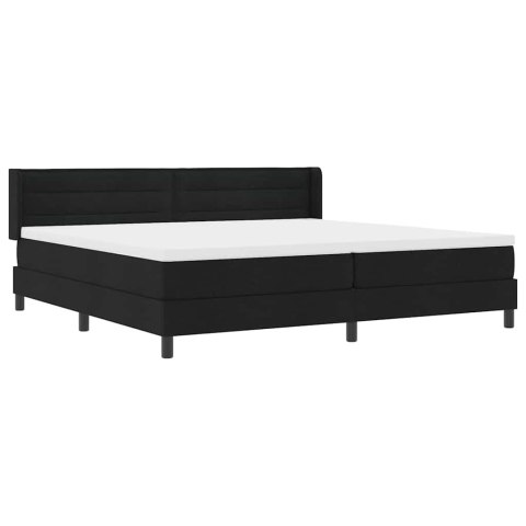 Łóżko sprężynowe z materacem Czarny 200 x 200 cm Poliester