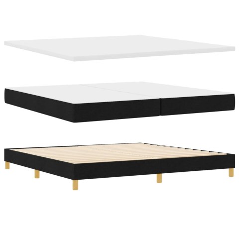 Łóżko sprężynowe z materacem Czarny 200 x 200 cm Poliester