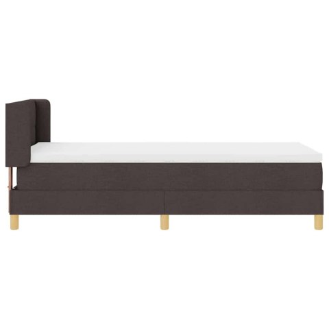 Łóżko sprężynowe z materacem Ciemny brąz 200 x 100 cm Poliester