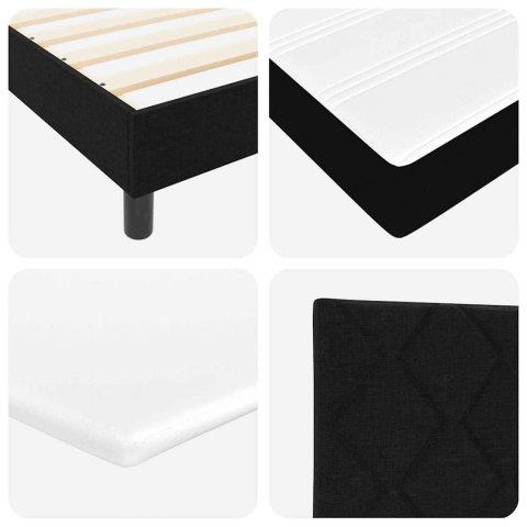 Łóżko sprężynowe z materacem z LED Czarny 200 x 200 cm tkanina