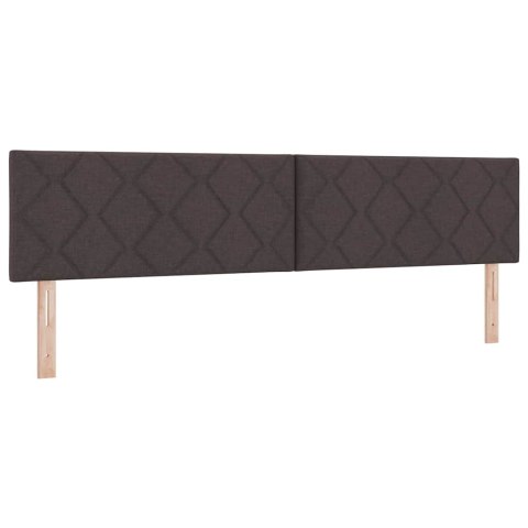 Łóżko z sprężyną LED z LED Ciemny brąz 200 x 200 cm tkanina