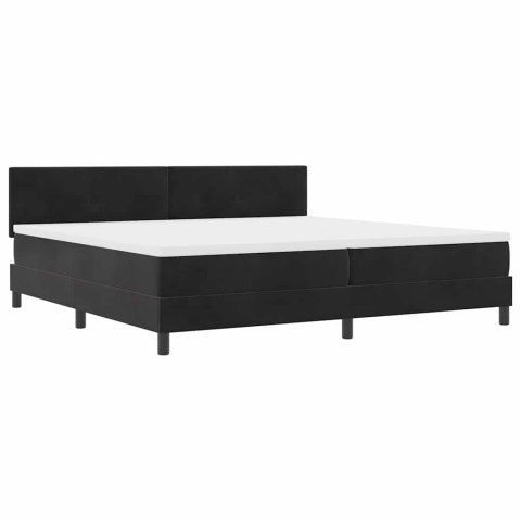 Łóżko z sprężyną LED z materacem Czarny 200 x 200 cm Aksamit