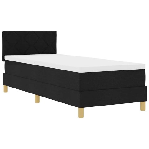 Łóżko z sprężyną LED z materacem Czarny 80 x 200 cm tkanina