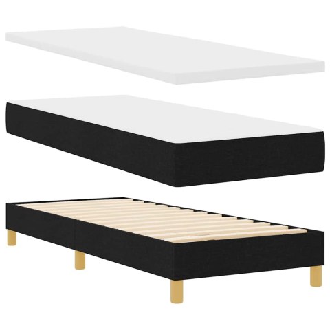 Łóżko z sprężyną LED z materacem Czarny 80 x 200 cm tkanina