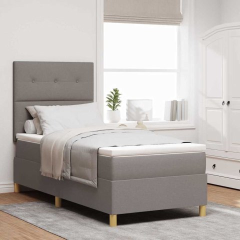 Łóżko z sprężyną LED Ciemnoszary 100 x 200 cm tkanina