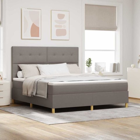 Łóżko z sprężyną LED Ciemnoszary 180 x 200 cm tkanina