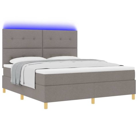 Łóżko z sprężyną LED Ciemnoszary 180 x 200 cm tkanina