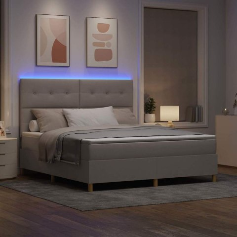 Łóżko z sprężyną LED Ciemnoszary 180 x 200 cm tkanina