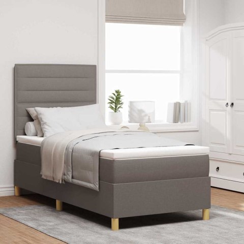 Łóżko z sprężyną LED Ciemnoszary 90 x 190 cm tkanina