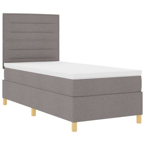 Łóżko z sprężyną LED Ciemnoszary 90 x 190 cm tkanina