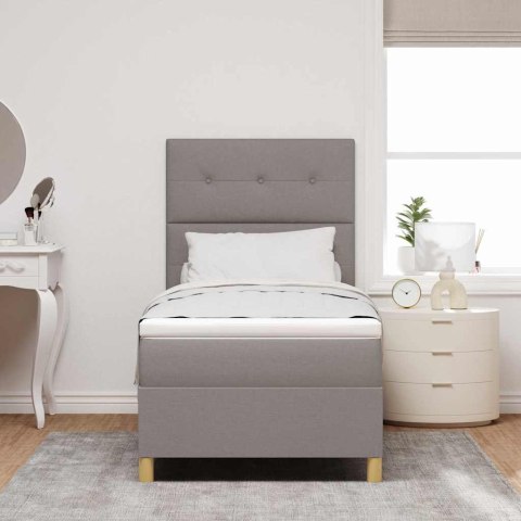Łóżko z sprężyną LED Ciemnoszary 90 x 190 cm tkanina