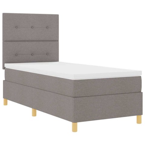 Łóżko z sprężyną LED Ciemnoszary 90 x 190 cm tkanina